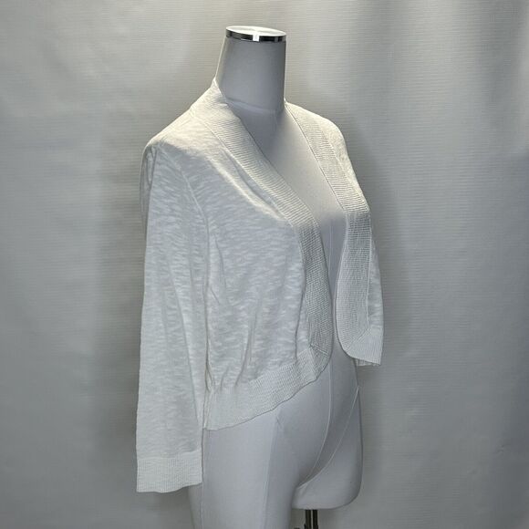 Soft Surroundings Playa Bonita Cardigan Women Med Ivory Sweater Open Front 2DF38 - Picture 3 of 12